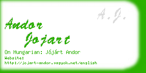 andor jojart business card